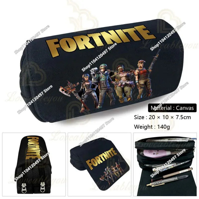 Fortnite Anime Pencil Bag Kawaii Pencil Case Large Capacity Waterproof Handheld Cosplay Pencil Pouch Office Stationery Gift Toy