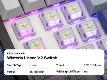Teclado mecánico inalámbrico EPOMAKER Split70 QMK/VIA 70% con diseño dividido, conexión cableada/BT/2.4Ghz y perilla programable, modificador Mac