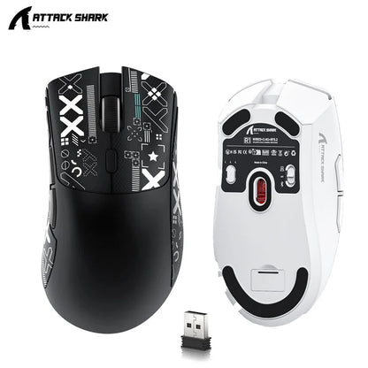 Mouse gaming wireless Attack Shark R1 leggero Bluetooth 2.4G PAW3311 18000DPI ergonomico con macro