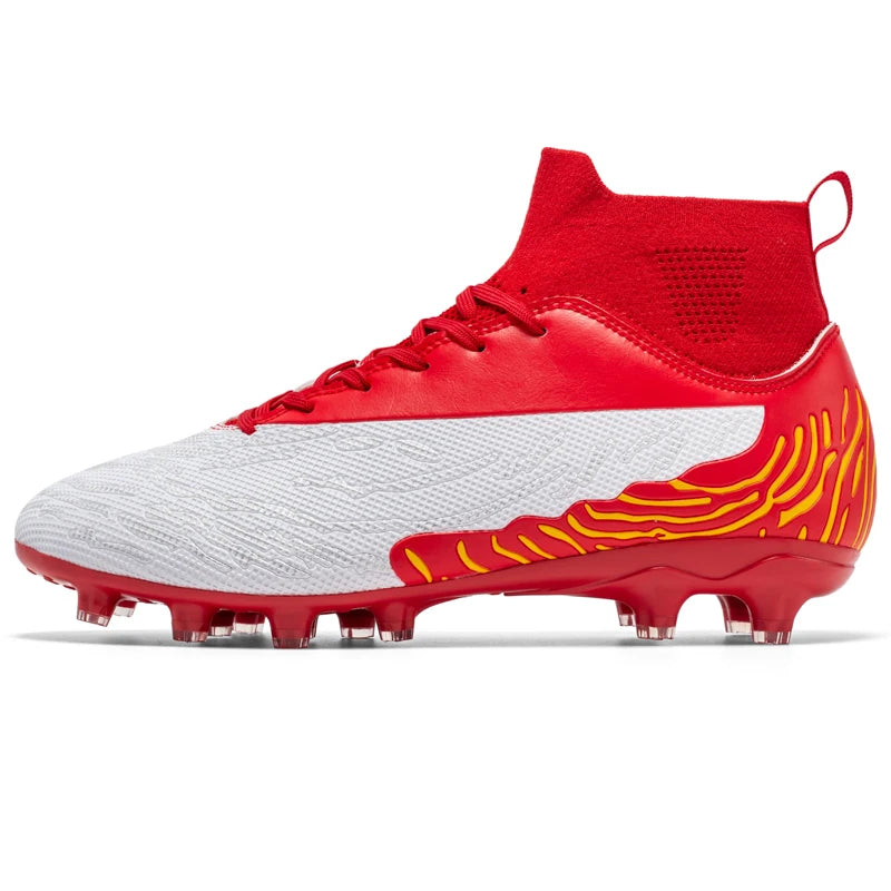 Black Men's Soccer Shoes AG/FG Cleats Training Football Boots High Ankle Sports Shoes for Men Kids Adults Sneakers Sizes 35-45