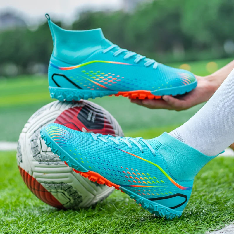 Nuove scarpe da calcio da uomo per erba, traspiranti e morbide, scarpe da calcio outdoor con tacchetti lunghi, comode scarpe sportive da allenamento da uomo