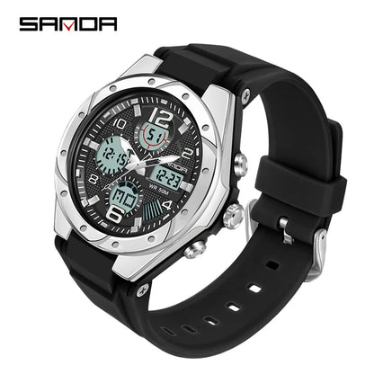 SANDA Top Brand New Lady Luxury Ms LED Digital Sport Watch Leisure Fashion Quartz Watch Women Girl Military 50M Waterproof Watch