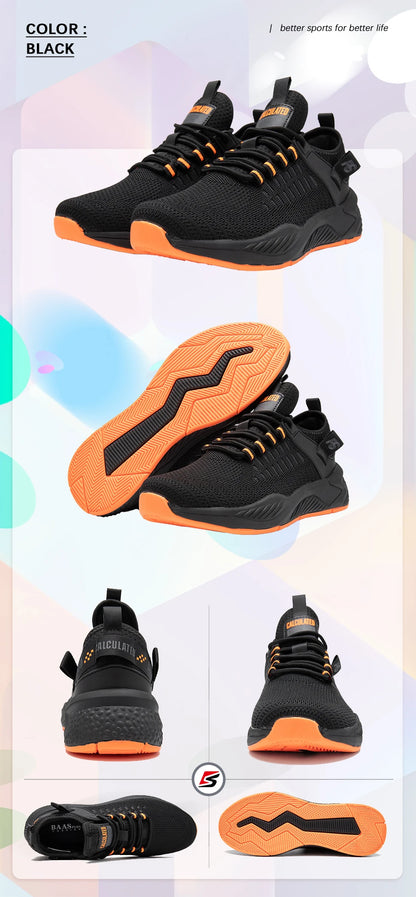 Baasploa Men's Running Shoes Brand, Male Designer Mesh Casual Sneakers, Lightweight Lace-Up New Male Outdoor Sports Tennis Shoes