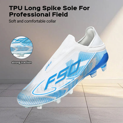 Anti-Slip AG/FG Soccer Boots, TPU Shock Absorption Sole, Durable PU Fabric Upper, Teen Boys and Girls Professional Field Sneakers