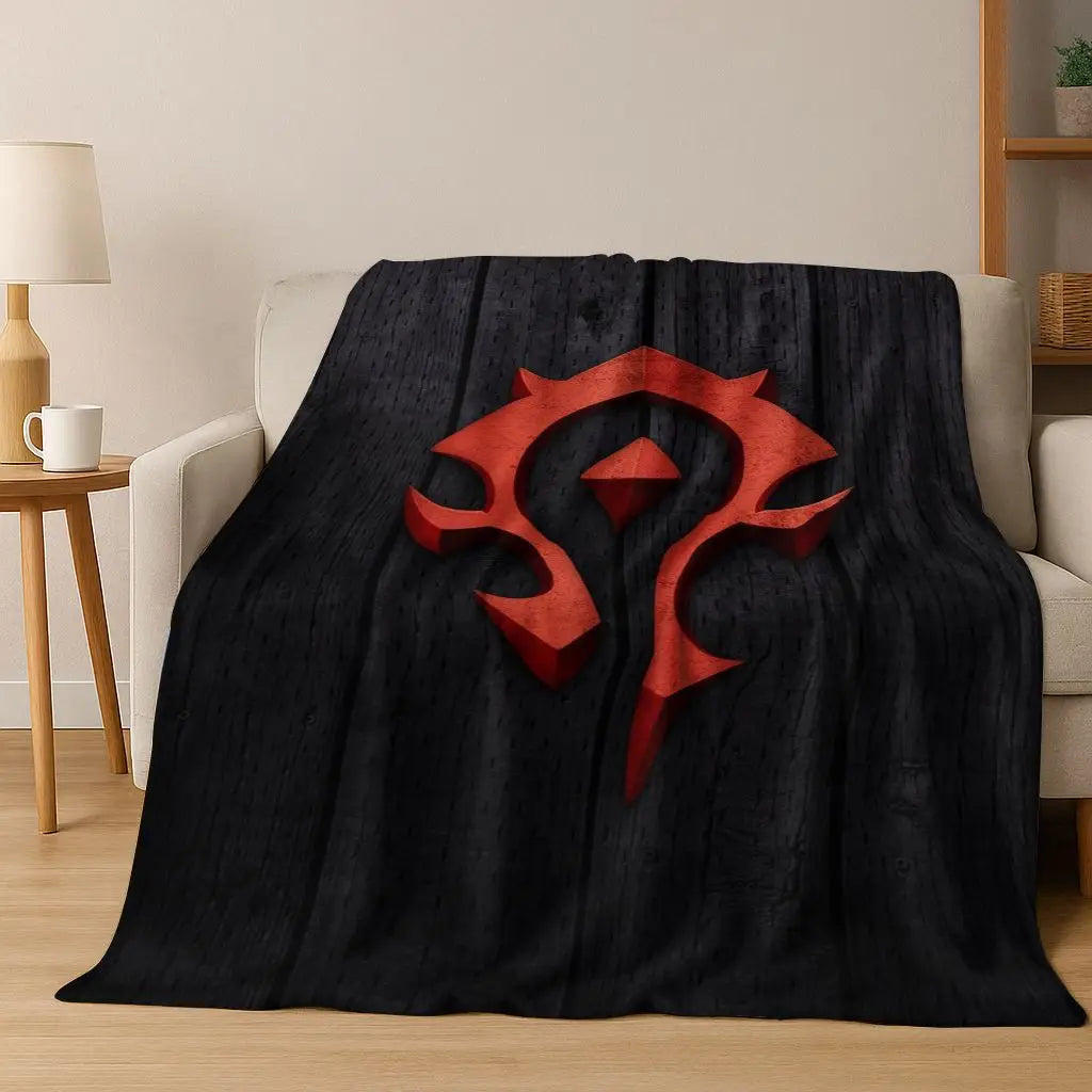 WOW World of Warcraft Arthas Demon Illidan Sylvanas flanellen deken, comfortabele zachte plaid voor thuis, slaapkamer, bed, bankovertrek of cadeau