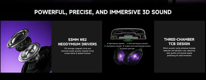 AKKO Verge S9 E-Sports Headset with Mic Quad-Mode Gaming Headphone 7.1 Channel Surround Sound Pro-Tuned FPS Audio 53mm Driver