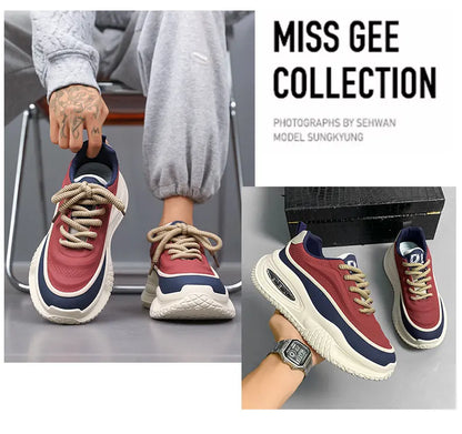 Men's Casual Sports Shoes, Fashionable Thick Soled Skateboarding Shoes, Trendy and Comfortable Men's Shoes Suitable for Outdoor