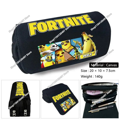 Victory Royale Student Boys Girls Fortnite Capacity Stationery Pencil Case Peely Llama Hero Children's Pen Box Kids Teen Bags