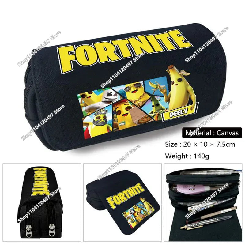 Fortnite Anime Pencil Bag Kawaii Pencil Case Large Capacity Waterproof Handheld Cosplay Pencil Pouch Office Stationery Gift Toy