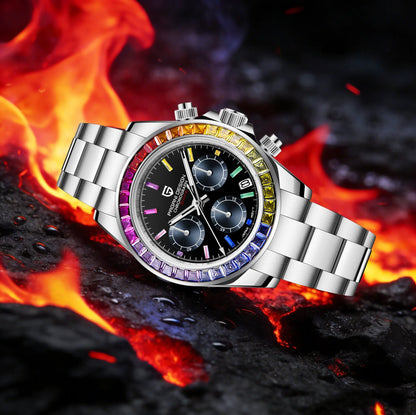 PAGANI DESIGN Men Exquisite Quartz Watch Luxury Choice VK63 Sapphire Mirror Stainless Steel Calendar Small Three-Pin Chronograph