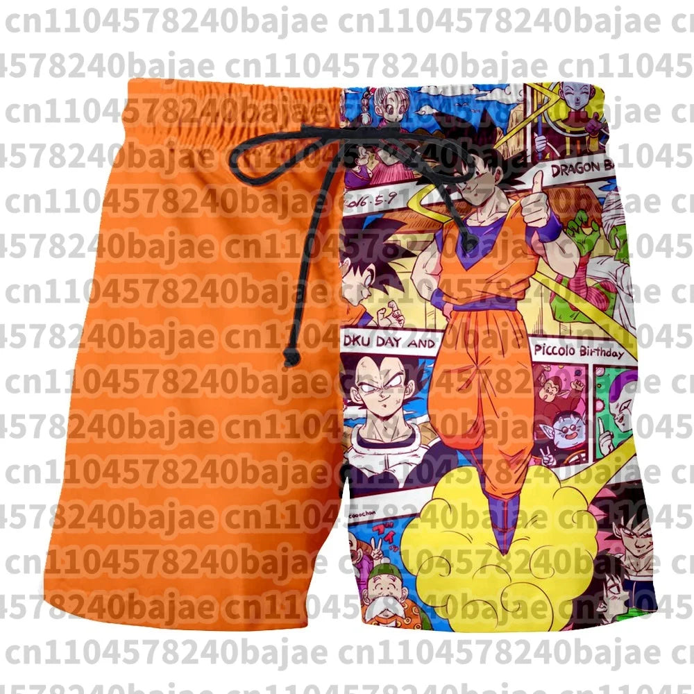 Dragon Ball 3D Print Shorts 2026 Japanese Anime Breathable Quick-Dry Sport Pants Retro Y2K Hip Hop Summer Men's Beach Shorts