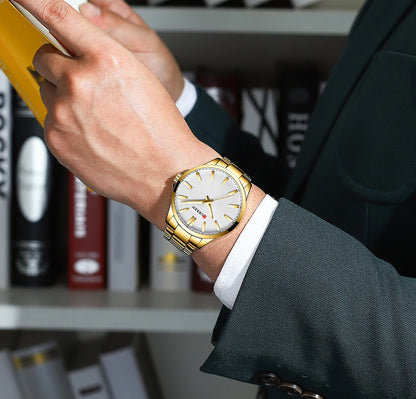 CURREN herenhorloge – Luxe model, waterdicht, militaire stijl, van roestvrij staal – Sportief polshorloge (ref. 8322)
