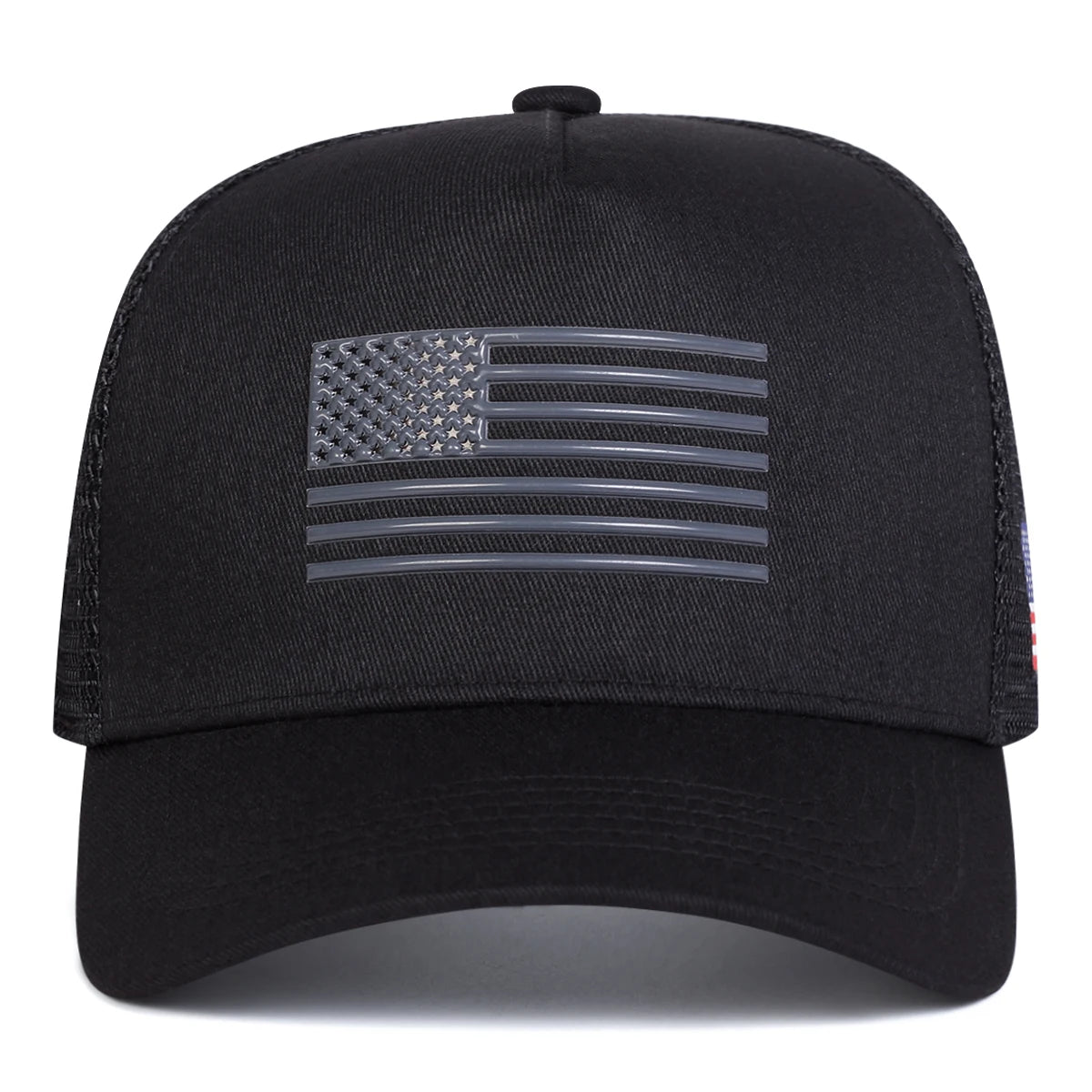 Casquettes de baseball unisexes brodées au drapeau américain, en filet, pour le printemps et l’été, ajustables, décontractées, anti-UV, casquettes de sport