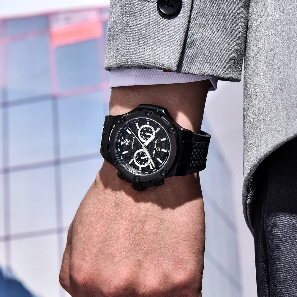 Orologi al quarzo da uomo PAGANI DESIGN – Cronografo sportivo di lusso, impermeabile, dotato di lancette luminescenti e vetro zaffiro con trattamento antiriflesso