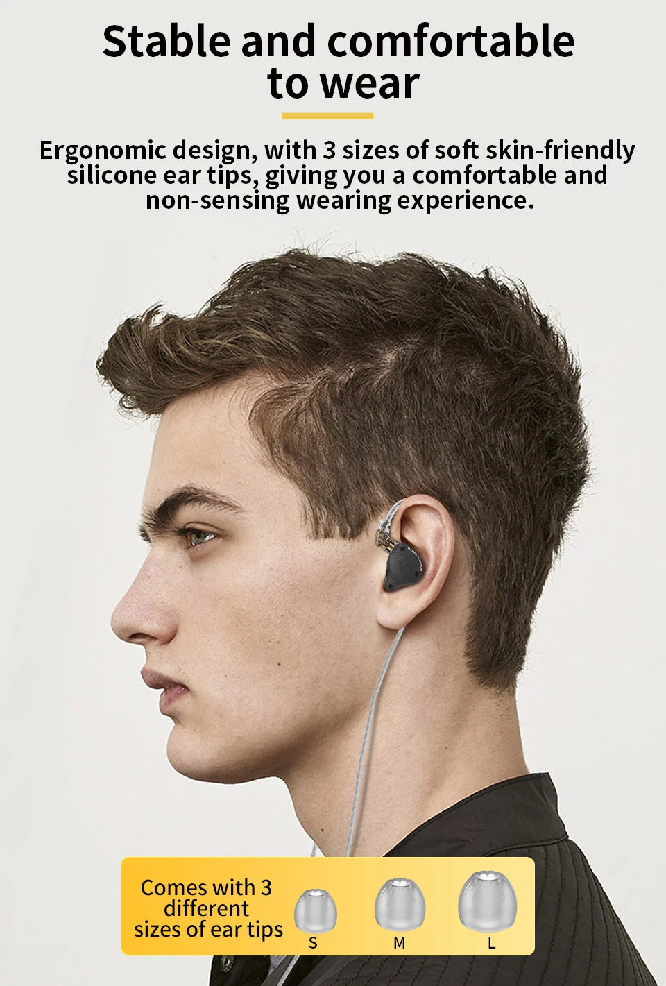 Auscultadores In-Ear com Fio KZ ZS10 Pro X, HiFi, Graves de Monitorização, Cabo Amovível e Microfone