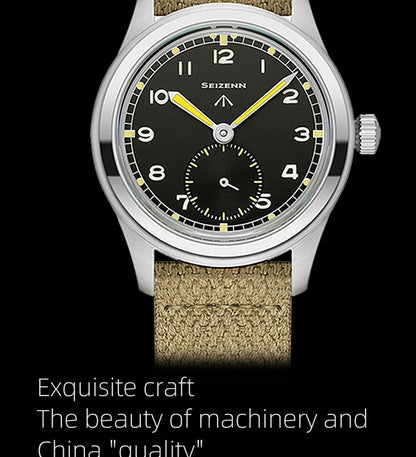 Classic Retro Arrow Pilot Watch Male Mens WWII 12 Mechanical Satch Manual Hand Wind Luminous Stain Steel Merkur 38mm Case