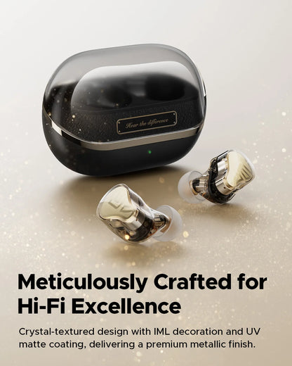 SoundPEATS H3 Wireless Bluetooth Earbuds Hybrid 3 Driver HiFi Earphones with 55dB Adaptive ANC, LDAC aptX Lossless Audio, Hi-Res Wireless Headphones