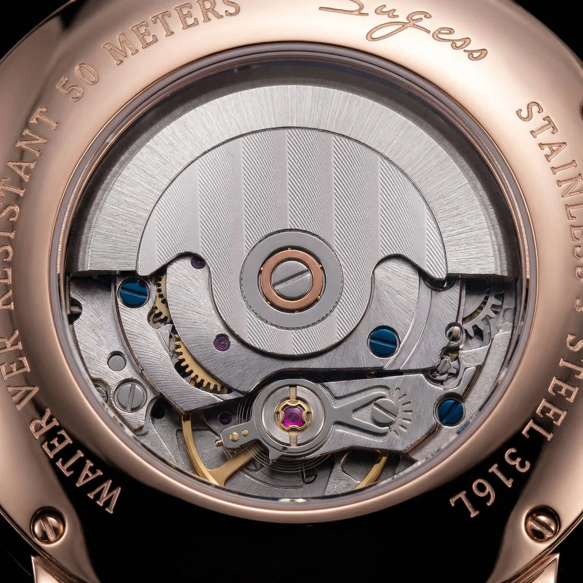 Sugess Moonphase Automatic Mechanical Men's Watch Wristwatches Original Movement ST2108 Waterproof Clock Sapphire Special Date