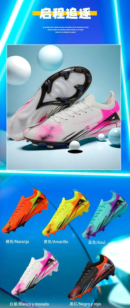 New Men's Football Boots Match Soccer Shoes FG Ultralight Drop Shipping Training Shoes Cleats Outdoor Soccer Non-Slip Long Spikes