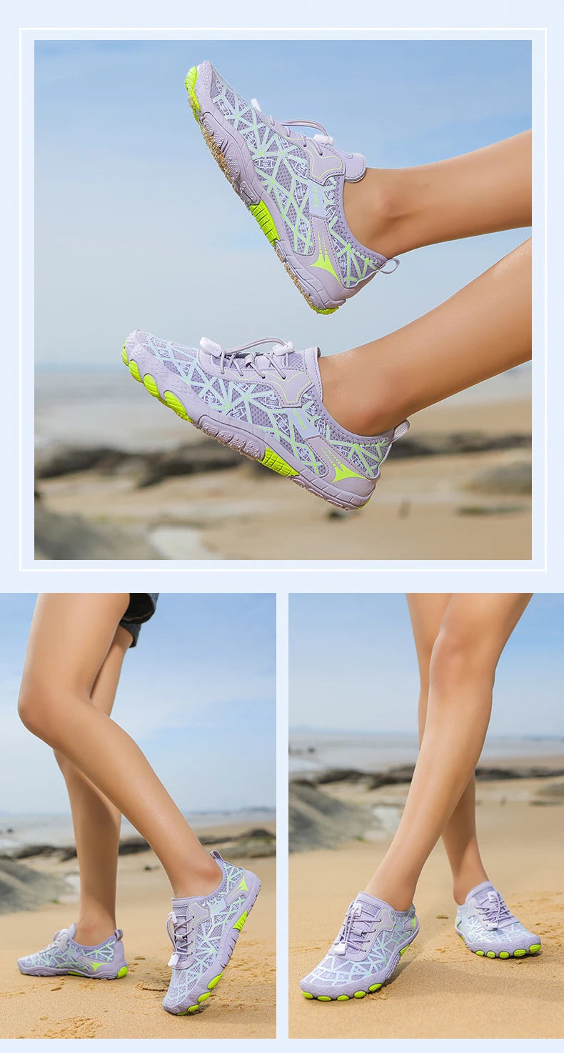 New Barefoot Wading Shoes Men Women Mesh Quick-Drying Beach Shoes Outdoor Non-Slip Swimming Shoes Unisex Water Sports Shoes