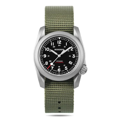 BODERRY Men Automatic Watch 40MM Titanium Pilot Sport Mechanical Wristwatch 100m Waterproof Sapphire C3 Luminous NH35