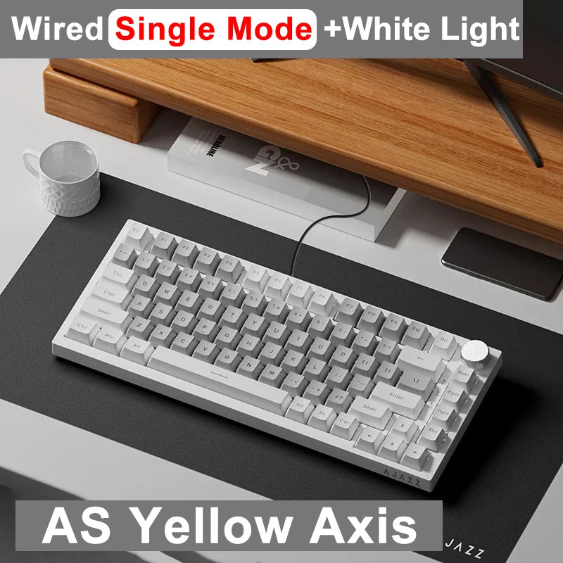 Ajazz AK820 / AK820PRO Gaming Mechanical Keyboard 82 Keys Wired Bluetooth 2.4GHz Wireless Gamer Keyboard Custom Gasket for Laptop