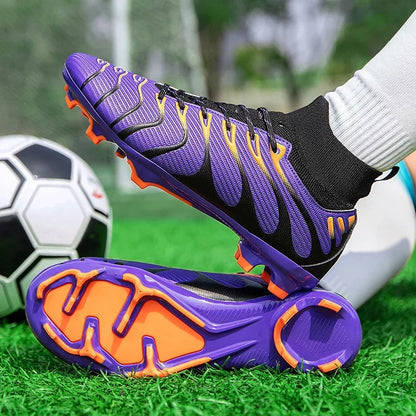 Chaussures de Football pour hommes, chaussures de Sport FG/TF, bottes d'entraînement en plein air pour garçons, antidérapantes, longues pointes, Futsal d'intérieur confortables