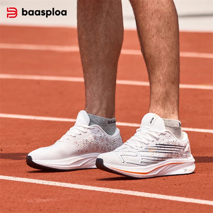 Baasploa Men's Professional Running Shoes Lightweight Breathable Jogging Sports Shoes Female Carbon Plate Anti-slip Sneakers