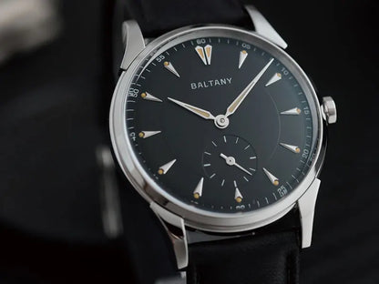 Baltany Men Automatic Watch 38.5mm Pilot Manual Winding Mechanical Wristwatch Sapphire 5ATM Small Second Dial ST1701 ST1700