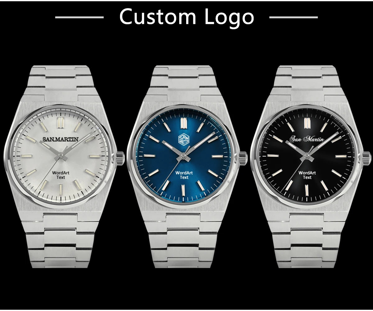 San Martin Classic Men Watch 40mm Miyota 9015 Luxury Dress Automatic Mechanical Wristwatch Quick Release Bracelet SN0023 Watch