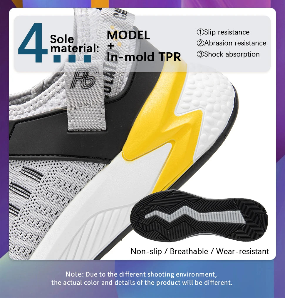 Baasploa Men's Running Shoes Brand, Male Designer Mesh Casual Sneakers, Lightweight Lace-Up New Male Outdoor Sports Tennis Shoes