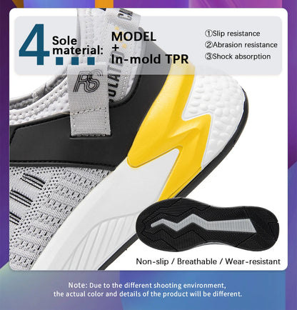 Baasploa Men's Running Shoes Brand, Male Designer Mesh Casual Sneakers, Lightweight Lace-Up New Male Outdoor Sports Tennis Shoes