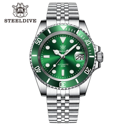 SD1953 STEELDIVE Brand Ceramic Bezel 41mm Steeldive 30ATM Water Resistant NH35 Automatic Mens Dive Watch  with Milled Clasp
