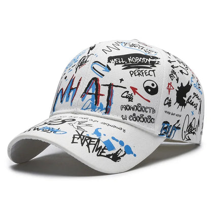 New Fashion Women Men Graffiti Cotton Baseball Cap Unisex Printed Snapback Hat Hip Hop Trendy Outdoor Cap Hat for Men Women