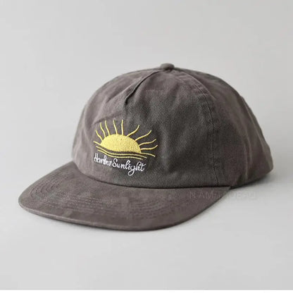 Casquette de baseball à visière plate mignonne pour femmes, hommes et adolescents, avec broderie « Sunrise », casquettes d'été et chapeaux de soleil