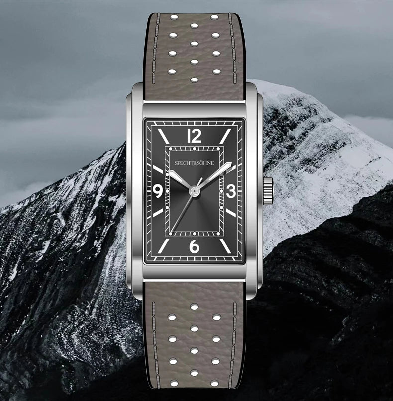 Specht & Söhne New fashion 28MM Square Watch For Men VH31 Movt Sports Watches Blue Stainless Steel Sapphire Crystal Waterproof