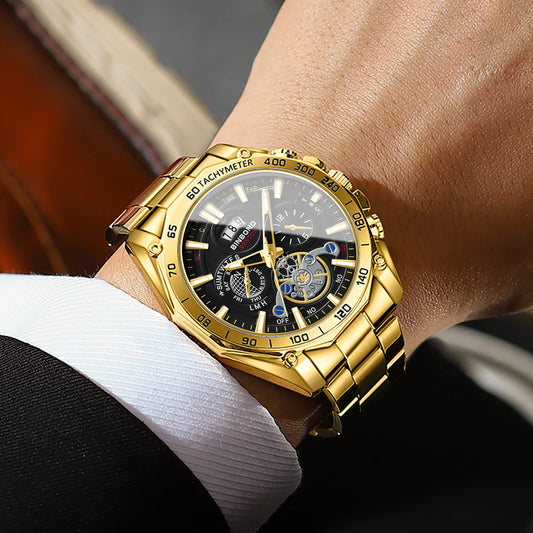 Relojes de cuarzo de lujo BINBOND para hombre, luminiscentes, resistentes al agua, con fecha automática, precisos y duraderos, de estilo deportivo y de negocios.