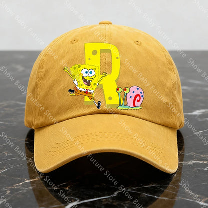 Spongebobs New Baseball Caps for Adult Cartoon Letter Fashion Man Women Washed Hat Summer Vintage Caps Anime Cute Birthday Gifts