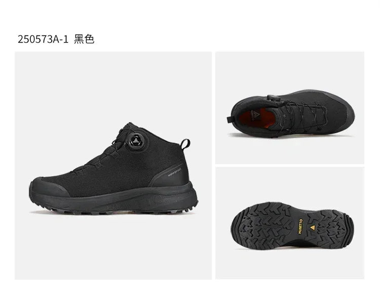 Zapatos de cuero HUMTTO para hombre, calzado deportivo de invierno para camping y actividades al aire libre, botas de trekking transpirables, zapatillas de senderismo antideslizantes para hombre