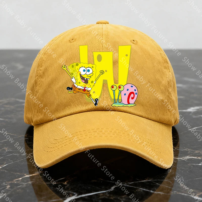 Spongebobs New Baseball Caps for Adult Cartoon Letter Fashion Man Women Washed Hat Summer Vintage Caps Anime Cute Birthday Gifts
