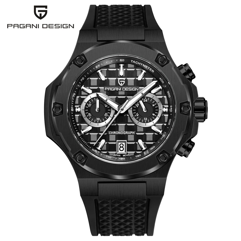 Orologi al quarzo da uomo PAGANI DESIGN – Cronografo sportivo di lusso, impermeabile, dotato di lancette luminescenti e vetro zaffiro con trattamento antiriflesso