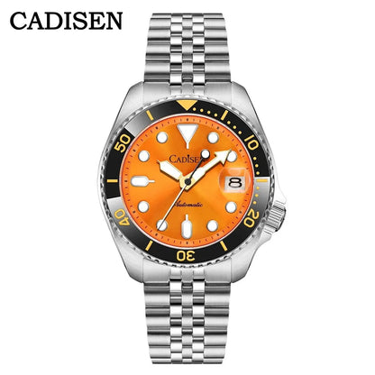 CADISEN New Luminous Men Mechanical Wristwatches Ceramic Bezel Sapphire Glass Automatic Watch Men Relogio Masculino