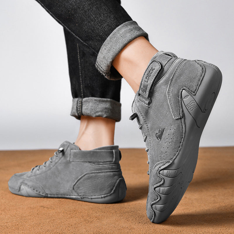 Men Leather Casual Shoes Non-slip Walking Sports Shoes Handmade Shoes for Men with Free Shipping High Top Sneakers Masculino