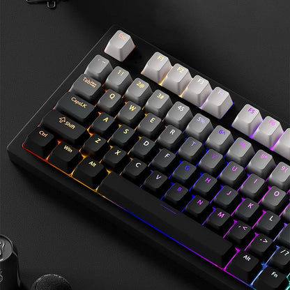 Keycap RGB gamer retroilluminati a gradiente per tastiera meccanica con switch MX, profilo OEM, PBT bianco e blu, layout ISO, tasti fai da te