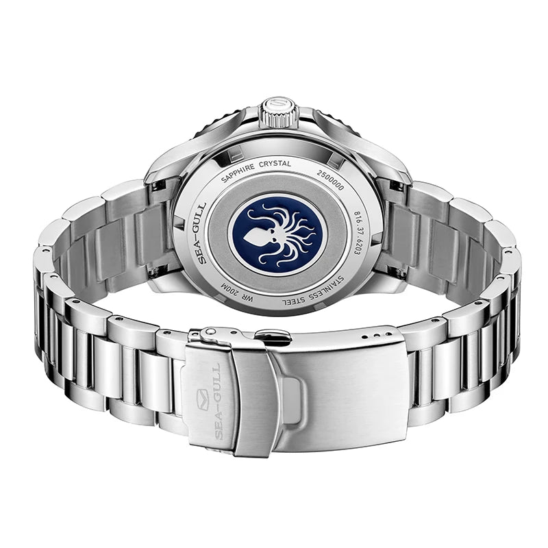 Seagull Ocean Series Automatic Man Mechanical Wristwatches Wave Dial Calendar 200m Waterproof Luminous Diving Watch reloj  6203