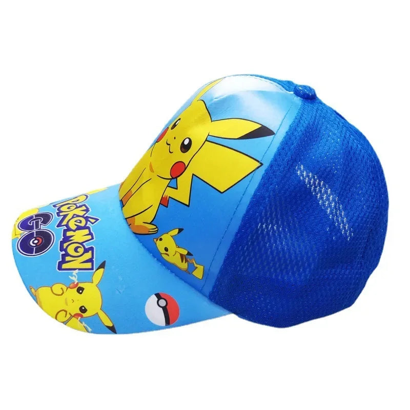 Șapcă de baseball din poliester cu figurină Pikachu din anime-ul Pokémon Go, cu imprimeu de desene animate, cu cozoroc, pentru copii, decorativă, cadou de ziua de naștere