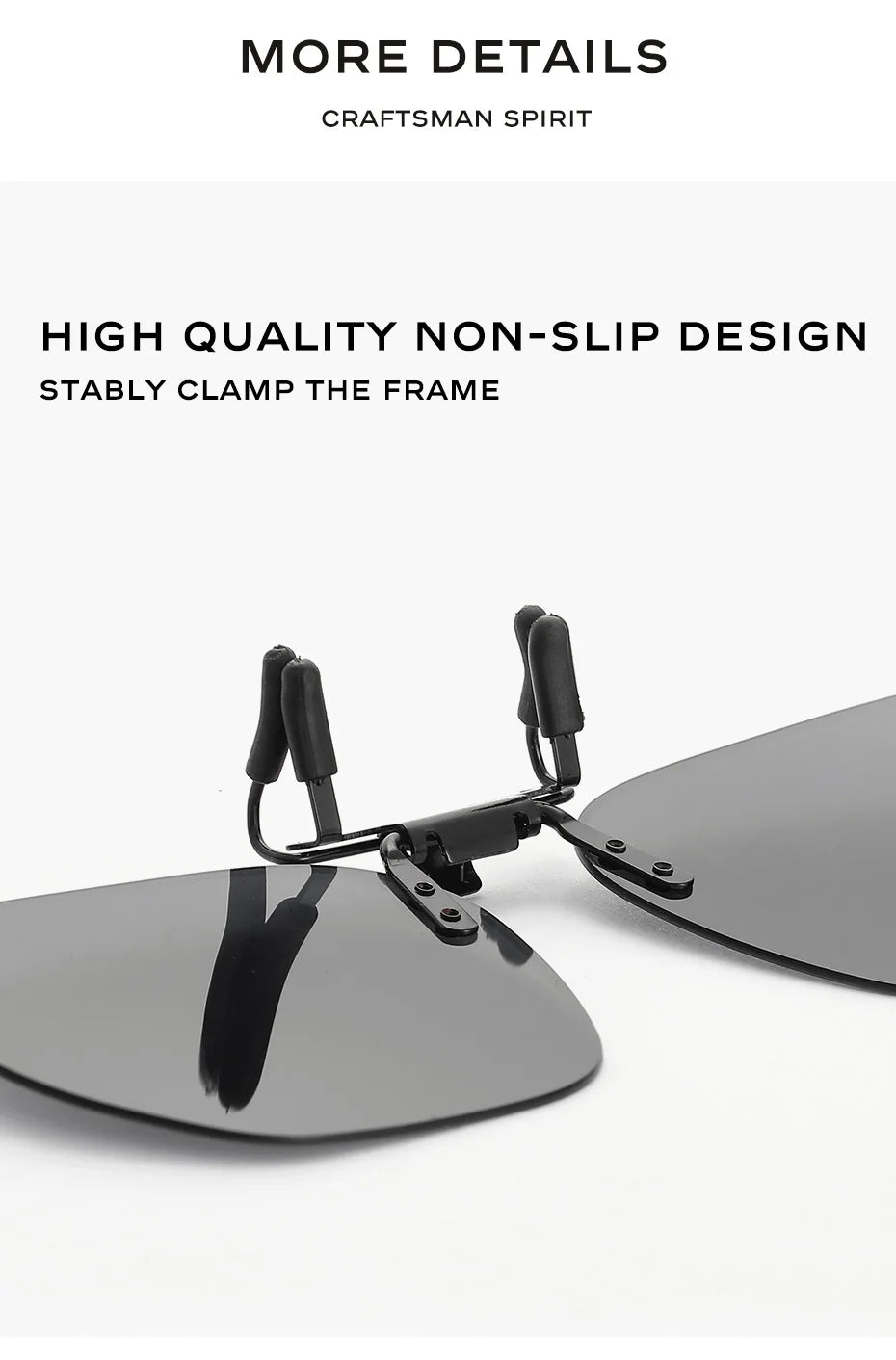 CAPONI New Sunglasses Clip For Men Square Polarized Photochromic Glasses Clip Flipped Up Protect Eyes Light Clip On Frame BS1103