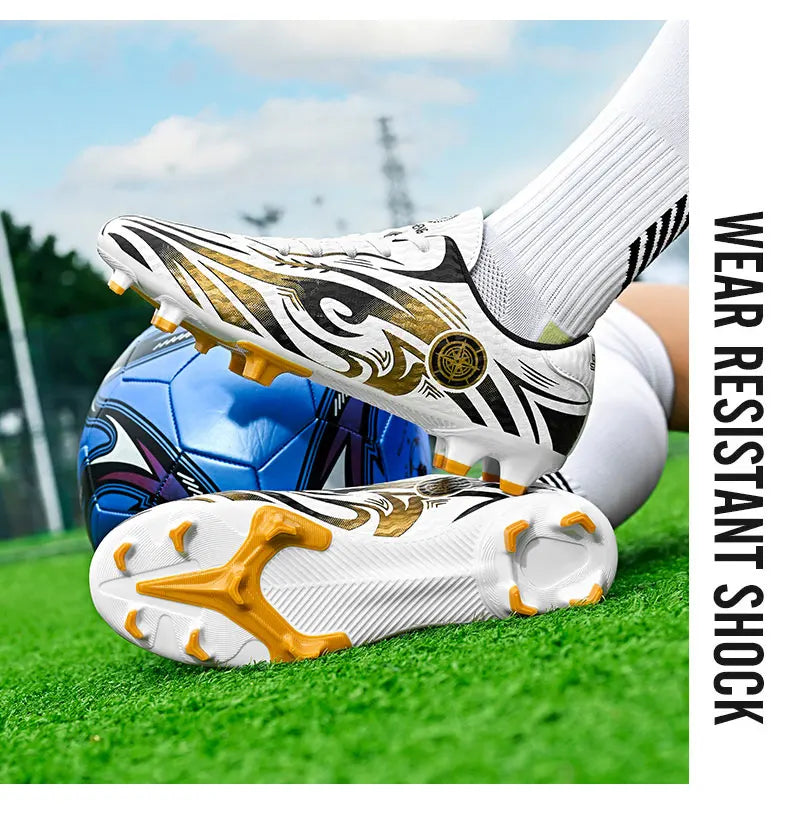 Original Soccer Cleats Men Training Shoes Outdoor Non-slip Children's Football Shoes Long Spikes Men's Futsal Shoes Size 32-45