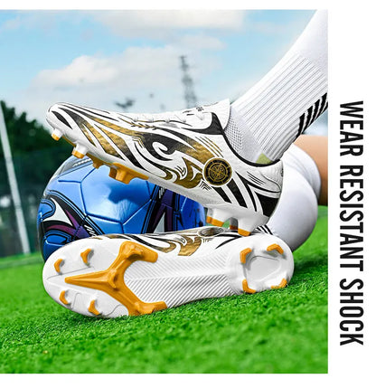 Original Soccer Cleats Men Training Shoes Outdoor Non-slip Children's Football Shoes Long Spikes Men's Futsal Shoes Size 32-45