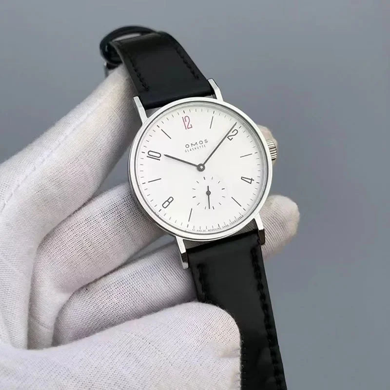 Men's 38mm automatic mechanical watch suitable for Seagull ST1701 self-winding movement, waterproof transparent back wristwatch.